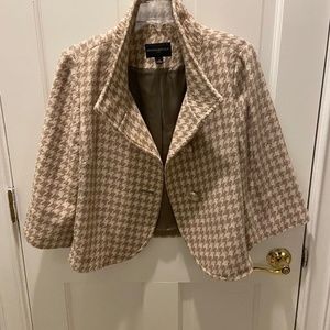 Banana Republic Jacket cream and taupe hounds tooth Jacket Size 12